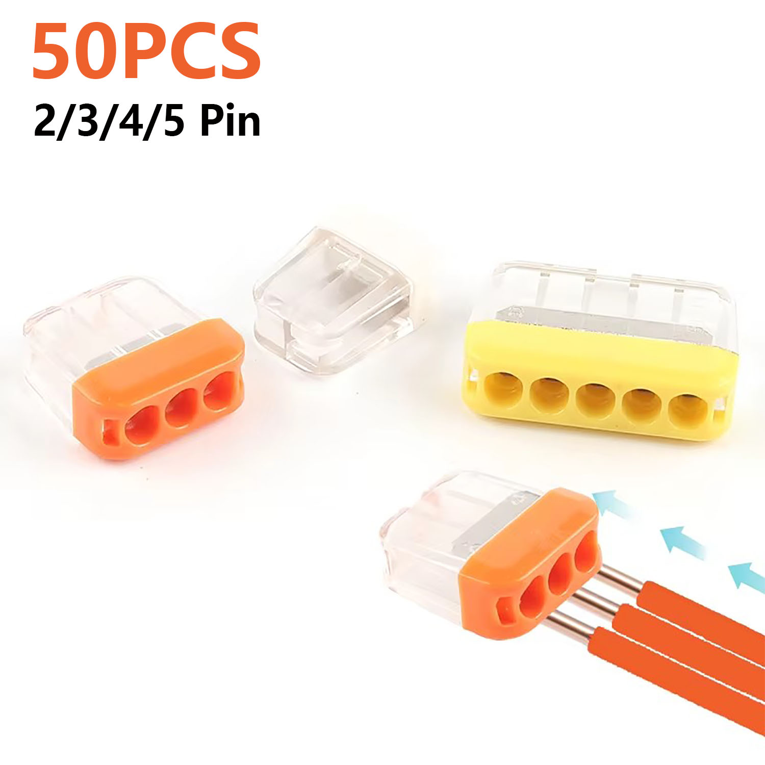 Push Fit Connector - 50PCS 2/3/4/5 Pin Fast Easy wire